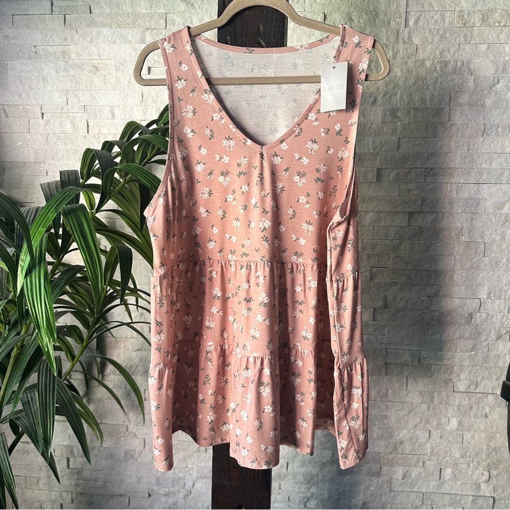 A:GLOW Sleeveless Floral Maternity Blouse Size XL New with Tags